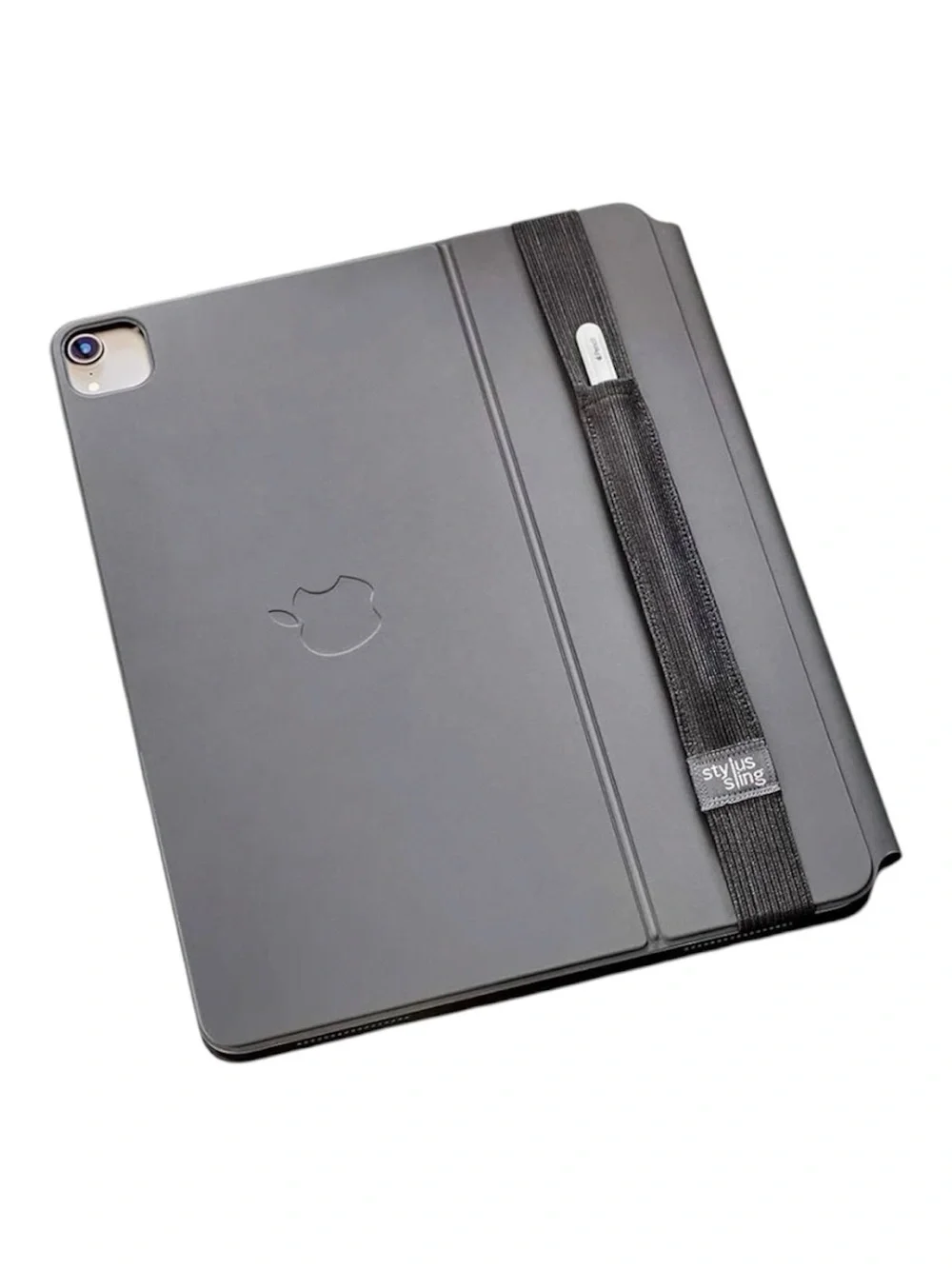 Stylus Sling Pencil Holder w/ USB Adapter Pocket Black Fits 12.9